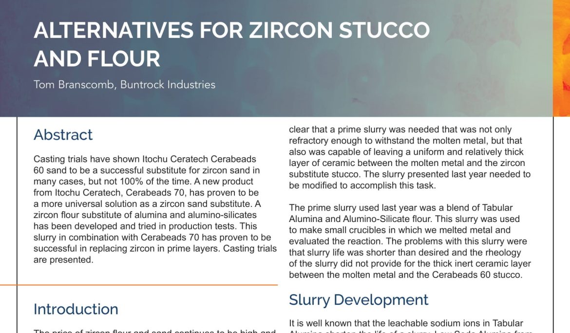 Alternatives for Zircon Stucco and Flour