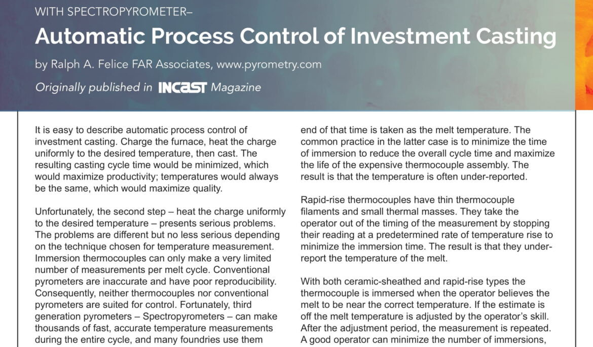 Automatic Process Control of Investment Casting