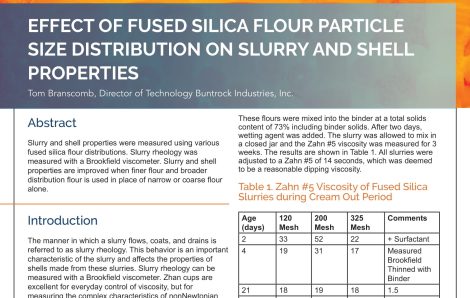 Effect of Fused Silica Flour Particle Size Distribution on Slurry and Shell Properties