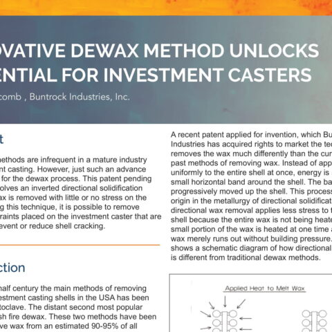 Innovative Dewax Method Unlocks Potential for Investment Casters