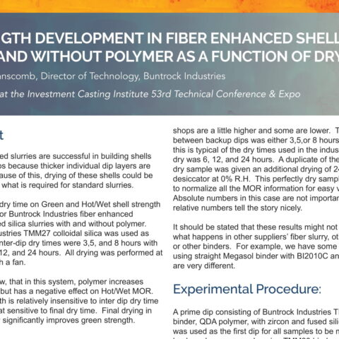 Strength Development in Fiber Enhanced Shells with and Without Polymer as a Function of Dry Time