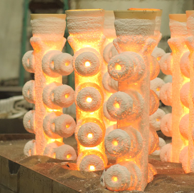 Poured investment casting shells - courtesy of Eagle Precision Cast Parts